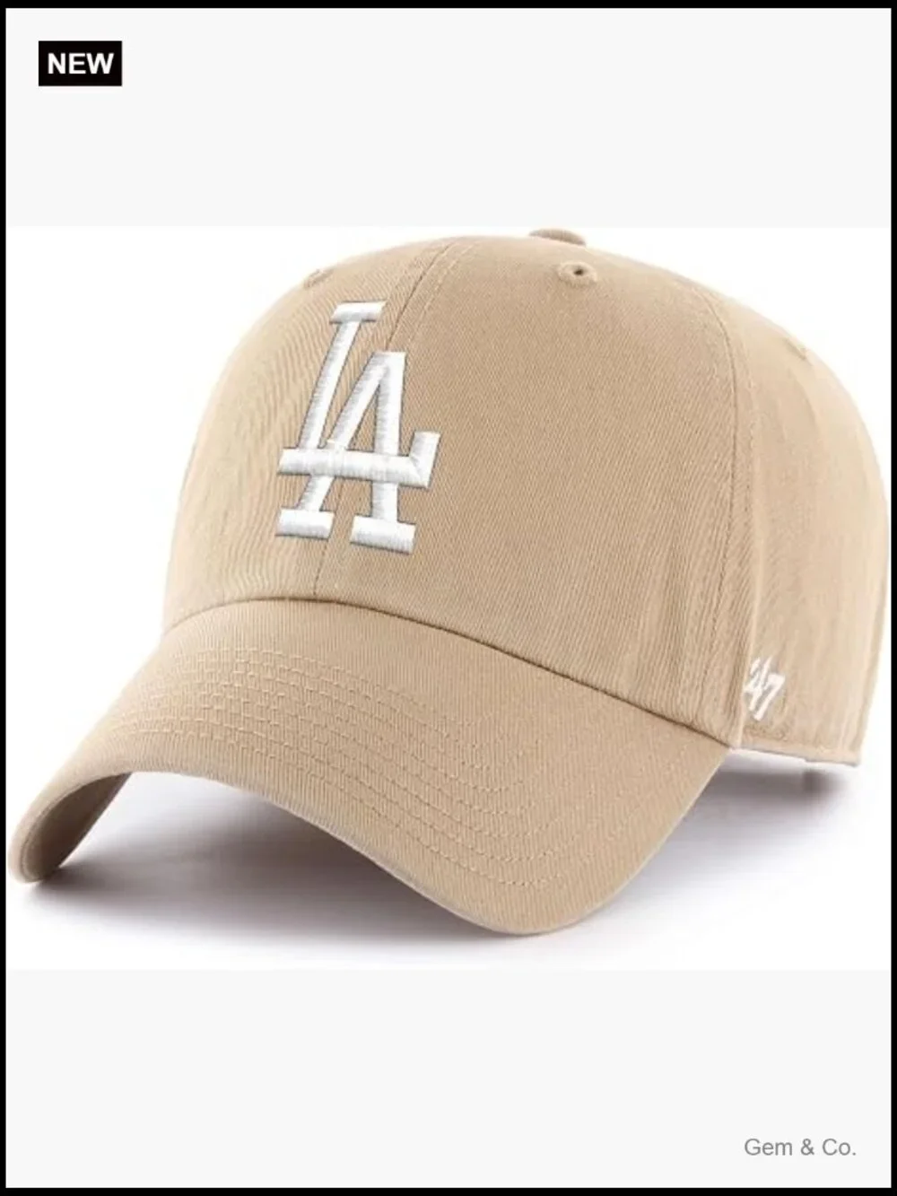 MLB Baseball Cap Adjustable Cotton Relaxed Fit Solid Khaki